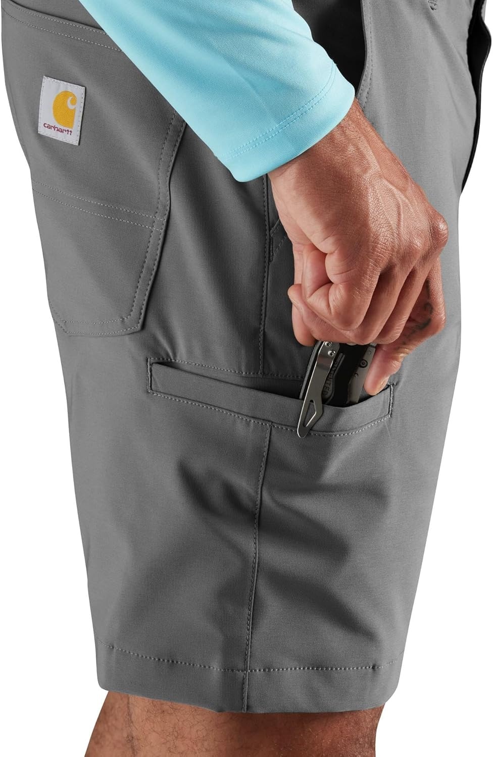 image:imageCarhartt Mens Force Sun Defender Relaxed Fit ShortSteel