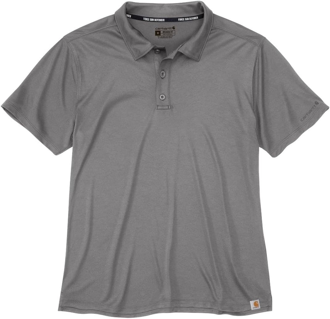 image:imageCarhartt Mens Force Sun Defender Relaxed PoloAsphalt