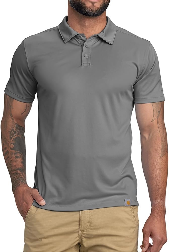 image:imageCarhartt Mens Force Sun Defender Relaxed PoloAsphalt