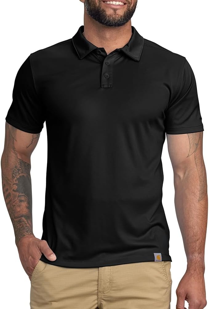 image:imageCarhartt Mens Force Sun Defender Relaxed PoloBlack
