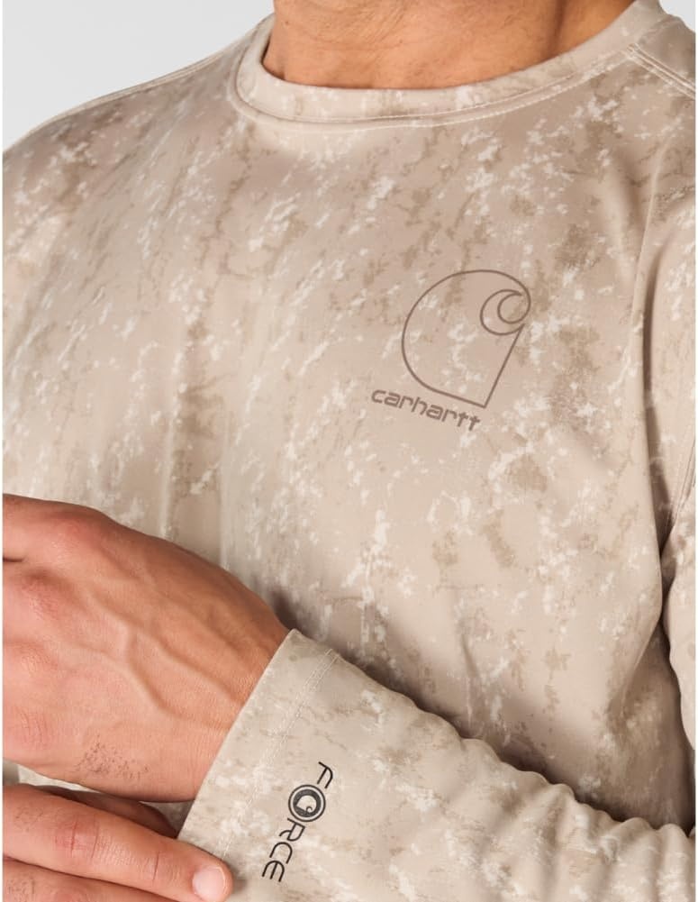 image:imageCarhartt Mens Force Sun Defender Relaxed Print Ls TShirtCobblestone Terrain Camo