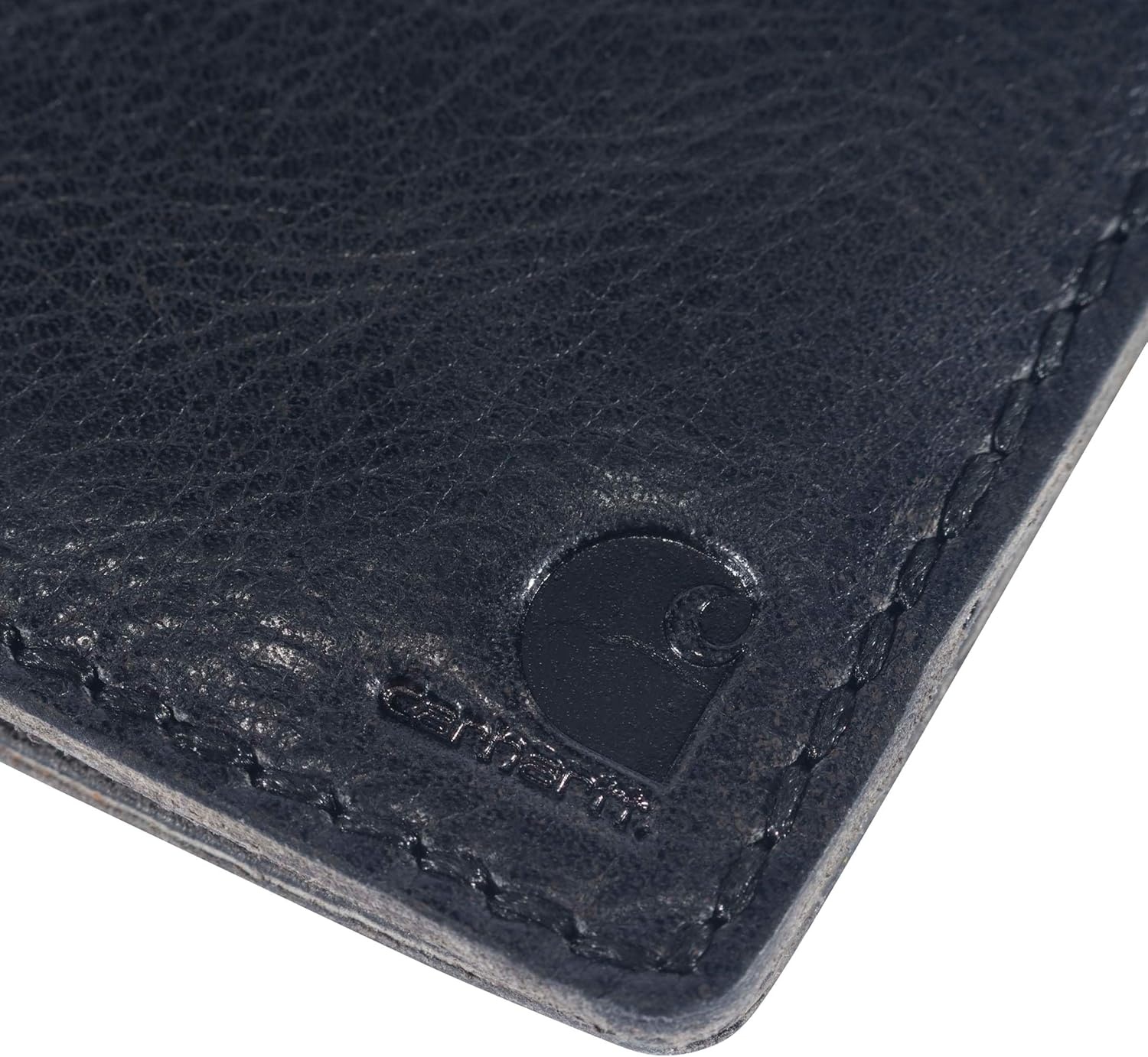 image:imageCarhartt Mens Full Grain Patina Leather Wallets Bifold and Front Pocket OptionsBlack Bifold