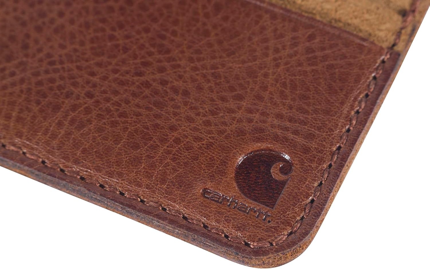 image:imageCarhartt Mens Full Grain Patina Leather Wallets Bifold and Front Pocket OptionsBrown Front Pocket