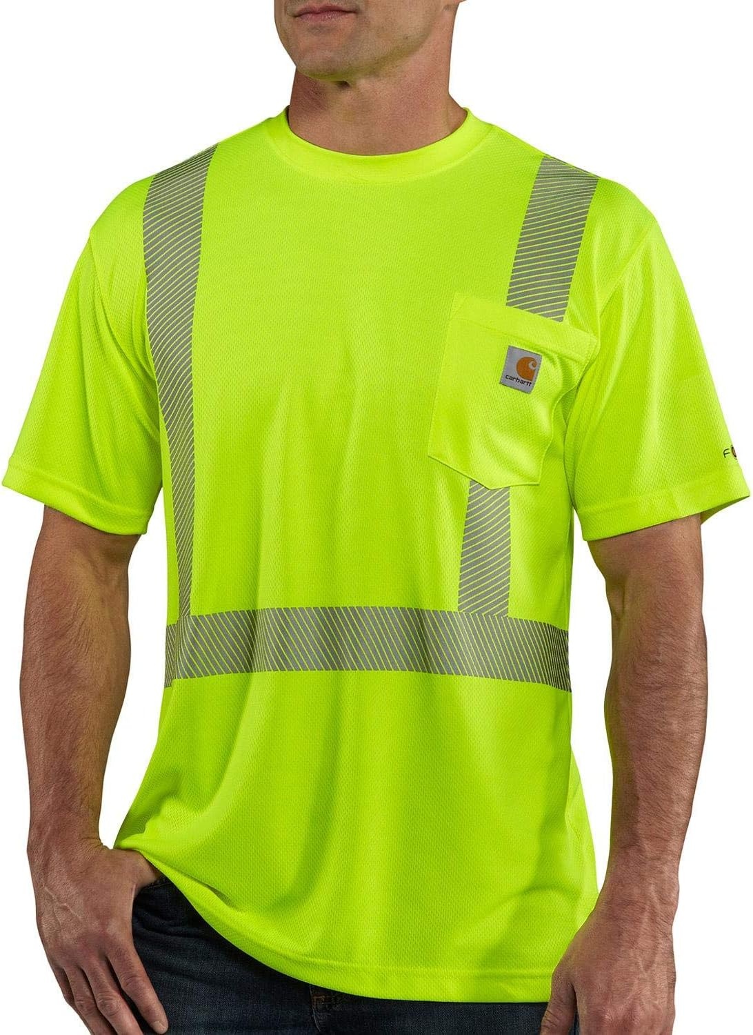 image:imageCarhartt Mens HV Force Relaxed Class 2 TShirtBrite Lime