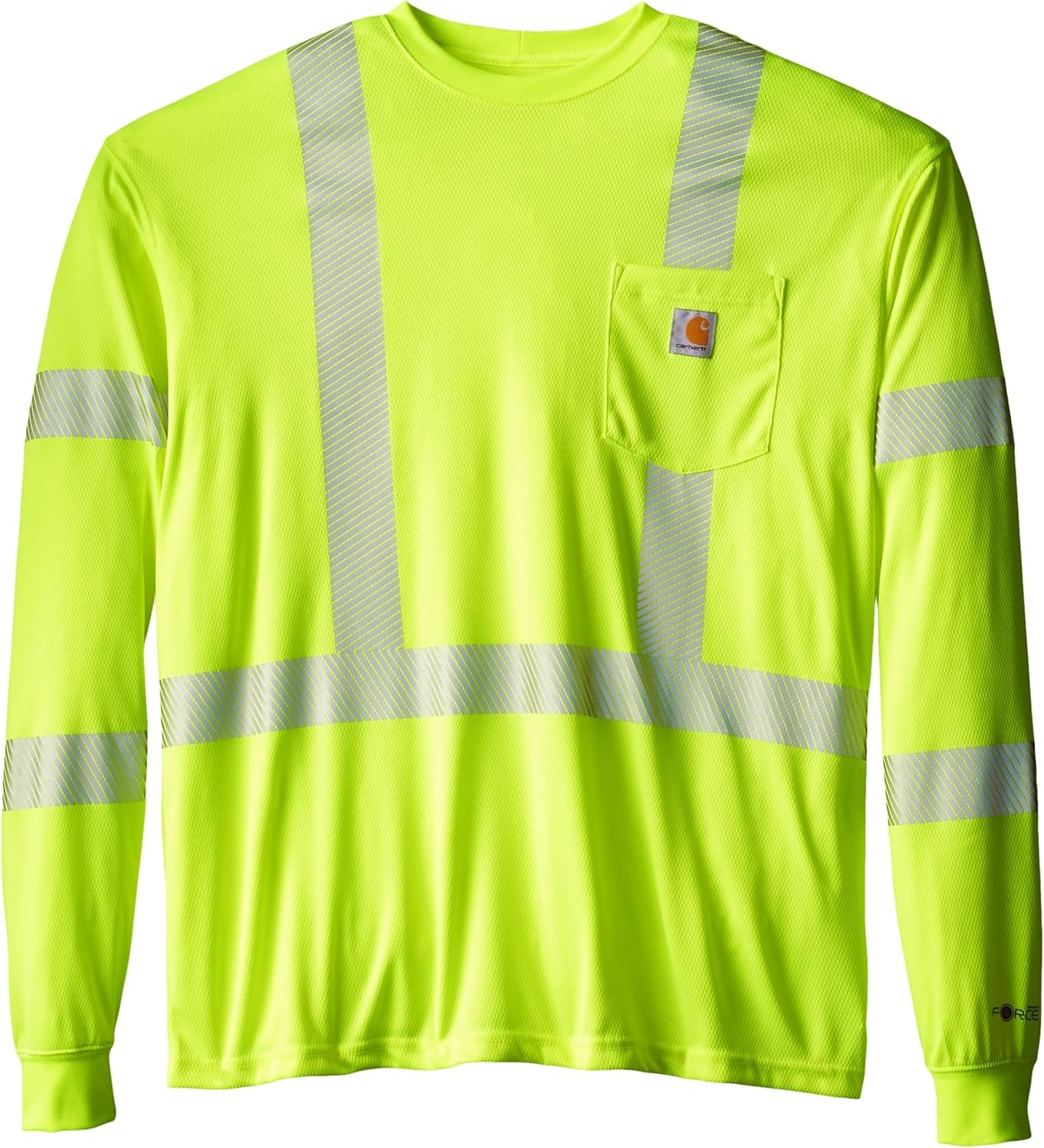 image:imageCarhartt Mens HV Force Relaxed LS Class 3 TShirtBrite Lime