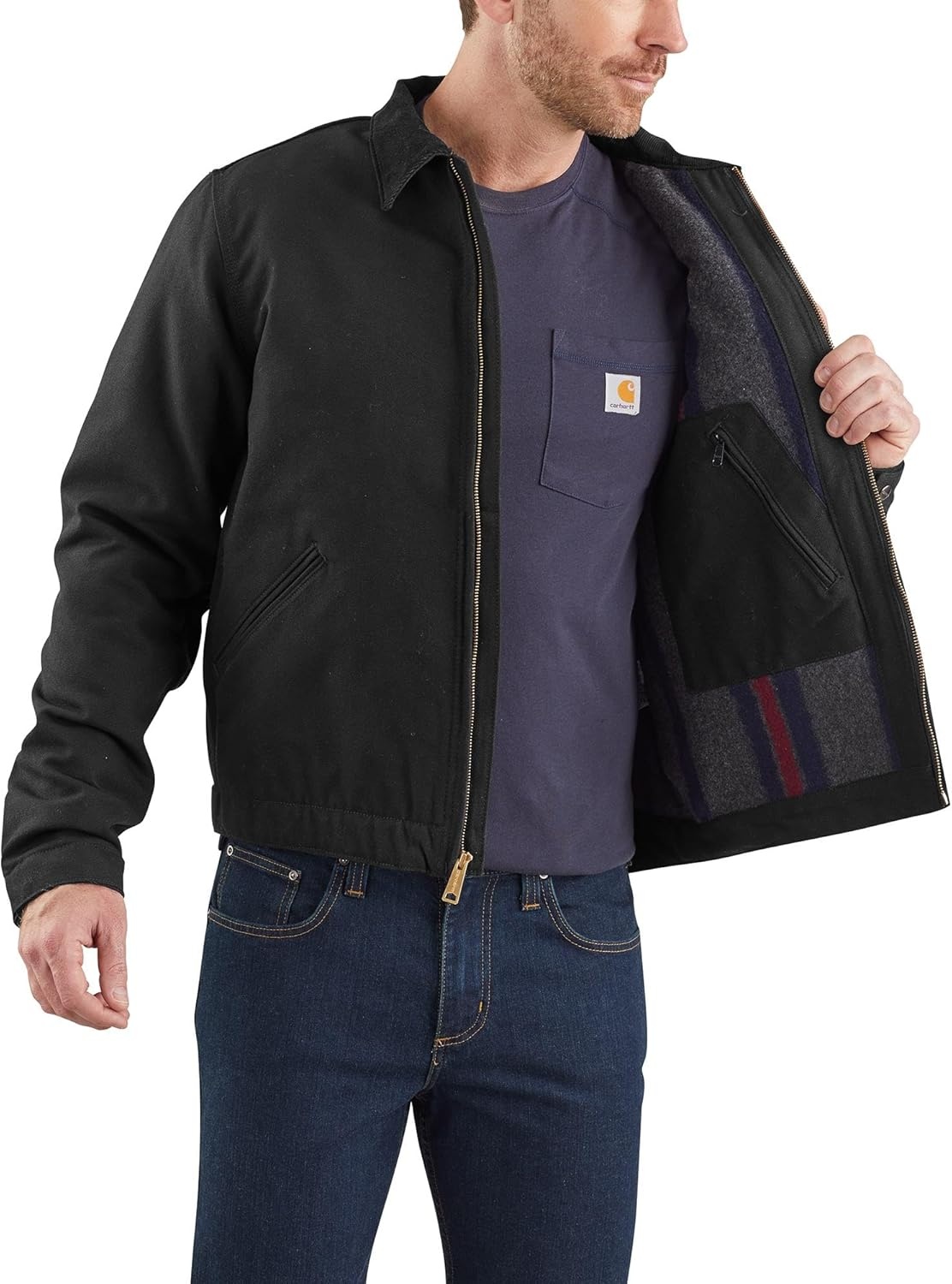 image:imageCarhartt Mens Iconic J01 Duck Detroit JacketBlack
