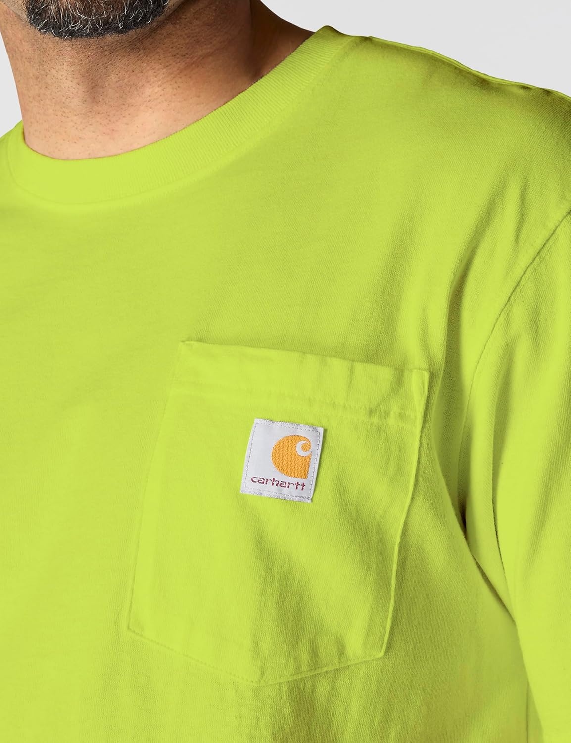 image:imageCarhartt Mens Iconic K87 Pocket TShirtBrite Lime