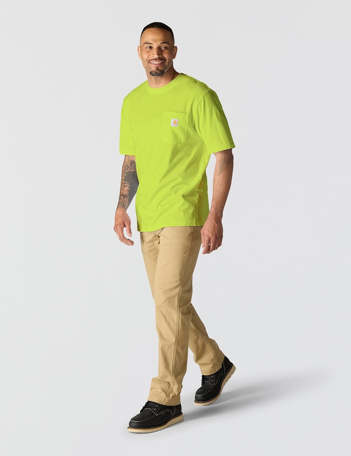 image:imageCarhartt Mens Iconic K87 Pocket TShirtBrite Lime