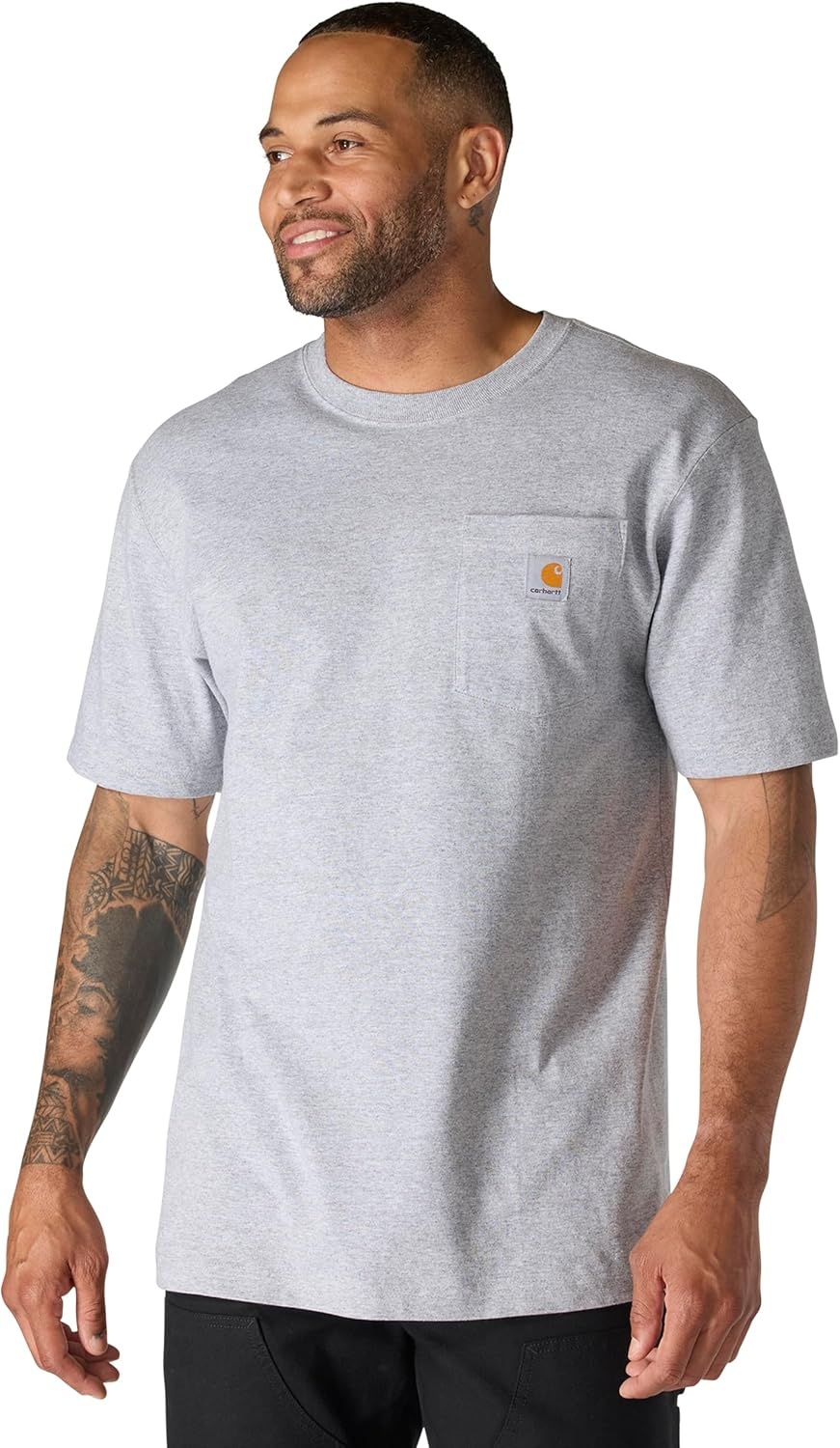 image:imageCarhartt Mens Iconic K87 Pocket TShirtHeather Grey