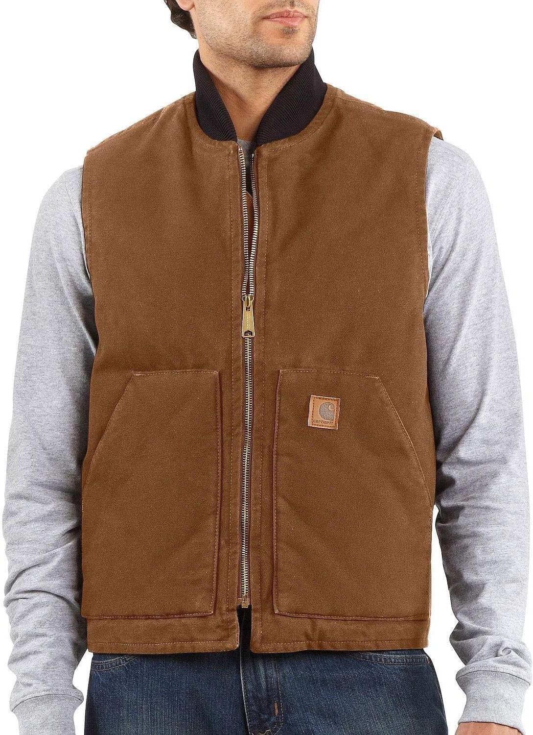 image:imageCarhartt Mens Iconic V01 Firm Duck VestCarhartt Brown Closeout