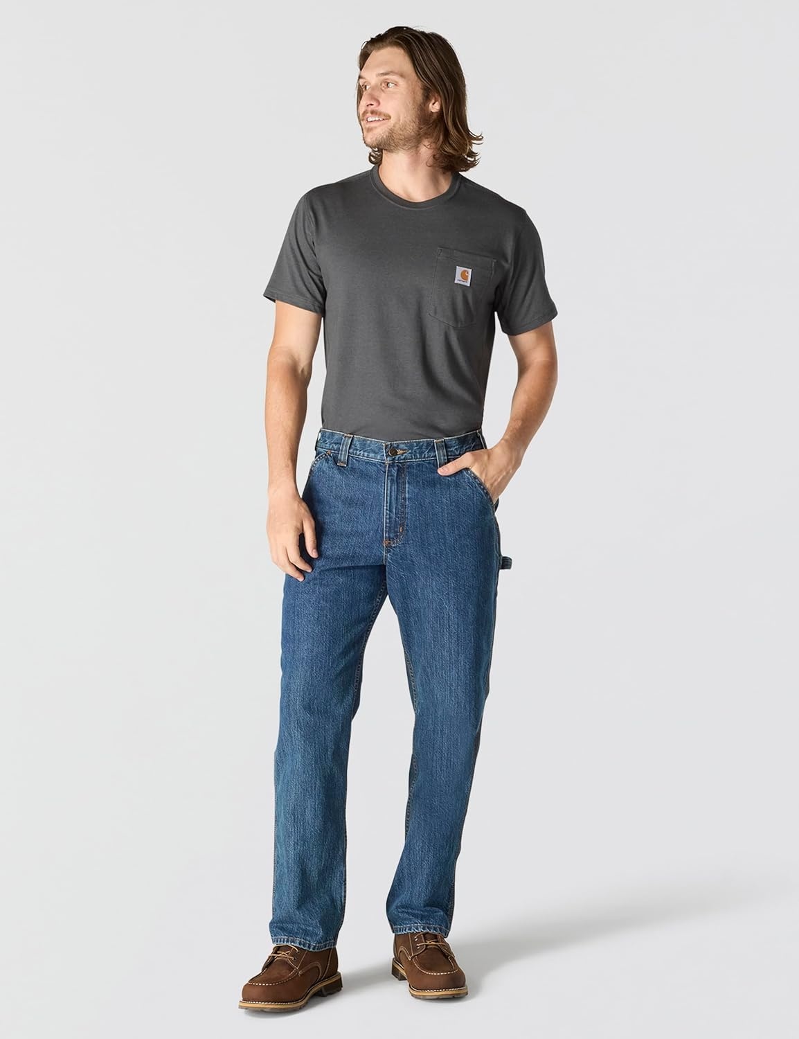 image:imageCarhartt Mens Loose Straight Denim DungareeCanal