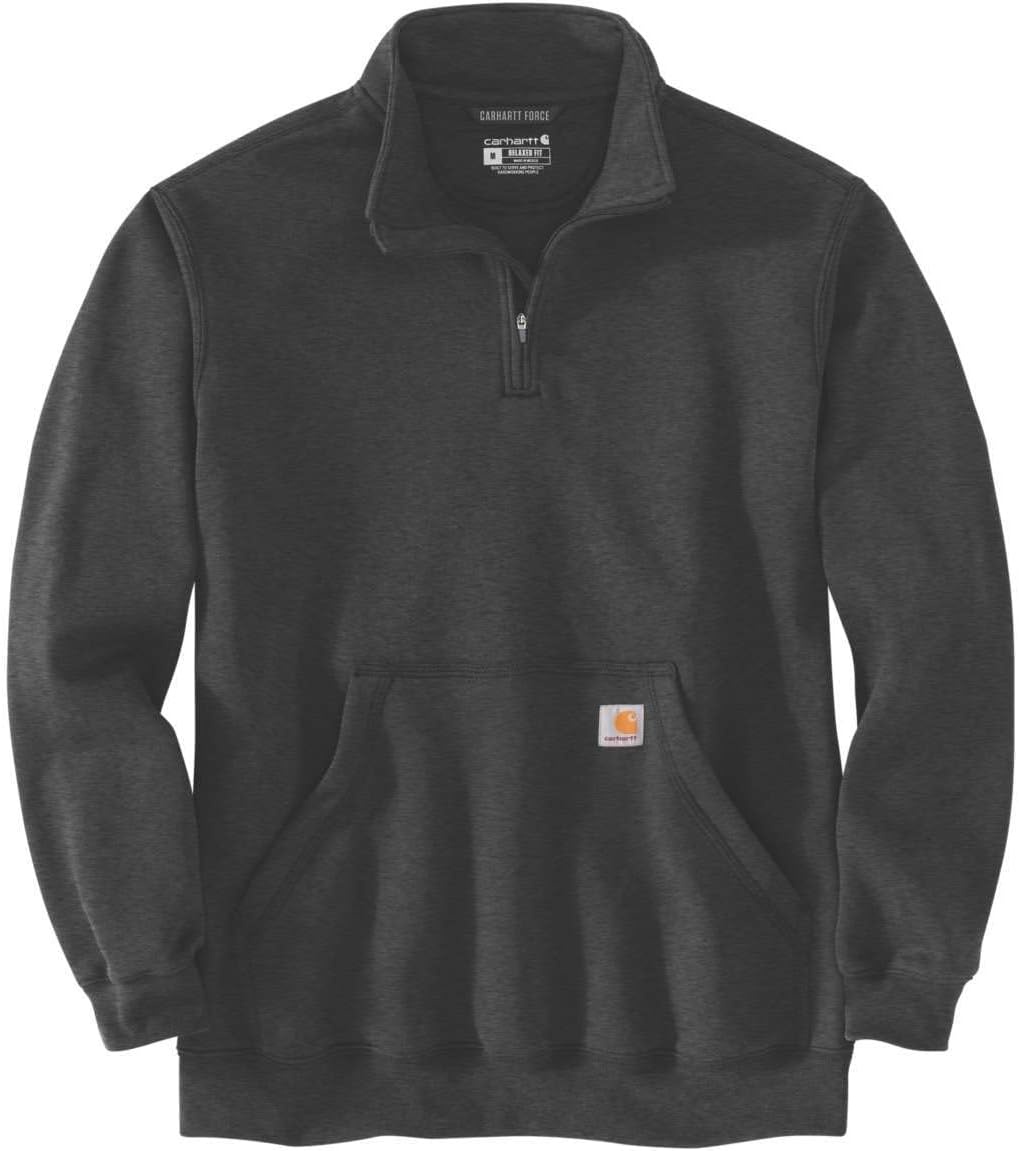 image:imageCarhartt Mens Marquette 14Zip MockNeck SweatshirtCarbon Heather
