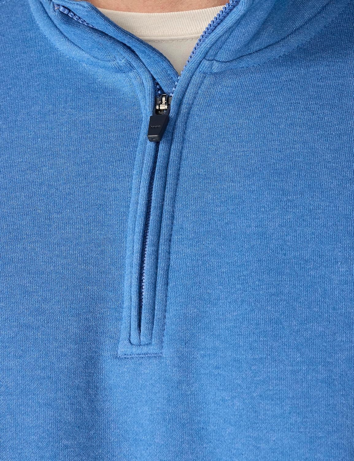 image:imageCarhartt Mens Marquette 14Zip MockNeck SweatshirtDark Tranquil Blue Heather