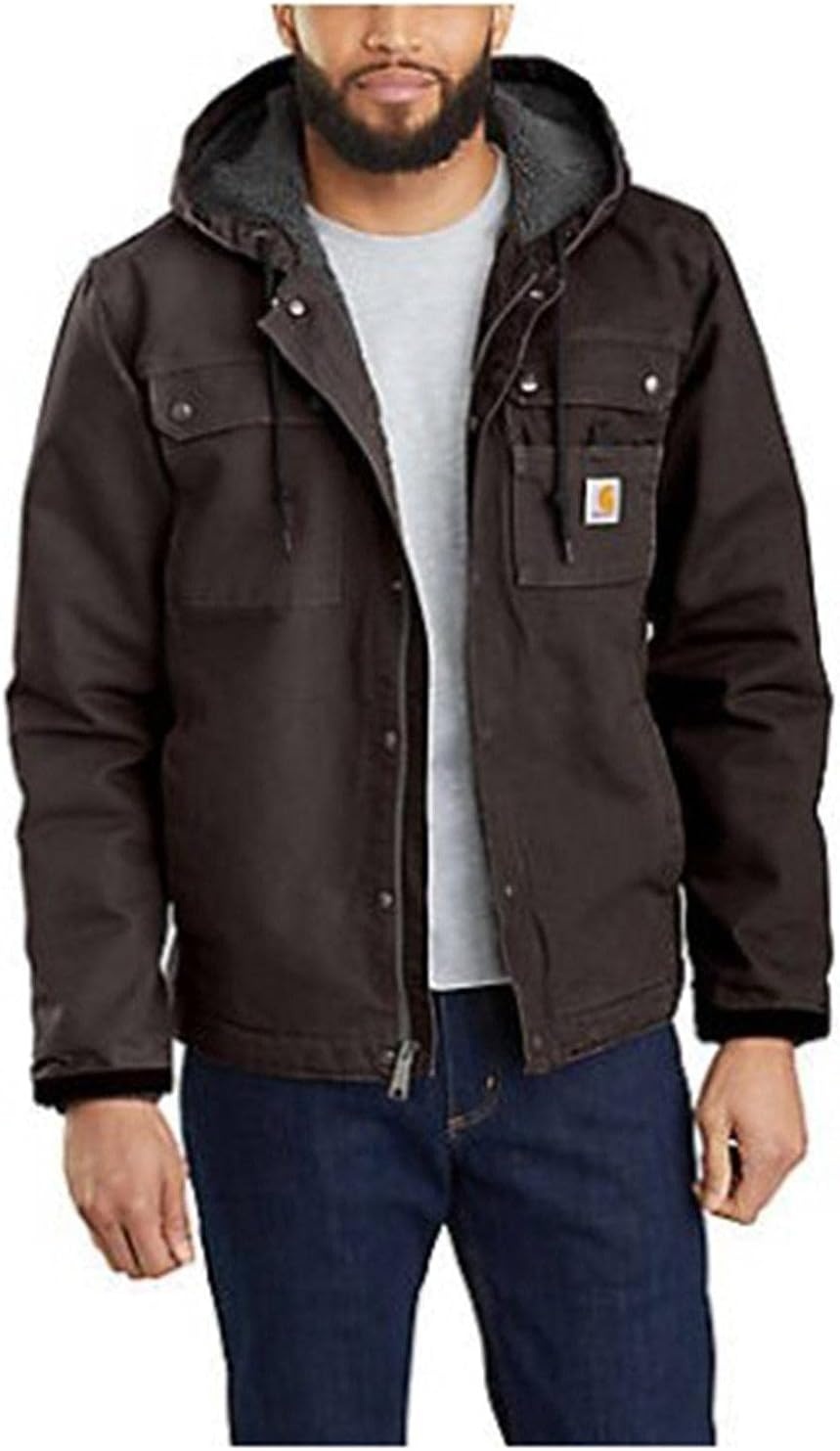 image:imageCarhartt Mens Washed Duck Bartlett JacketDark Brown