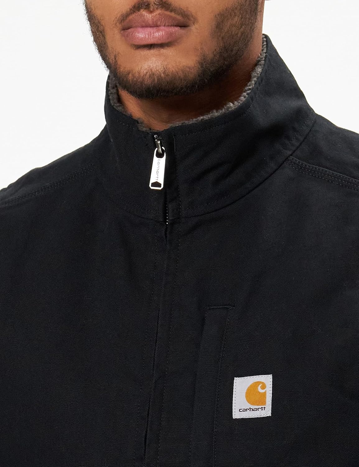 image:imageCarhartt Mens Washed Duck MockNeck VestBlack