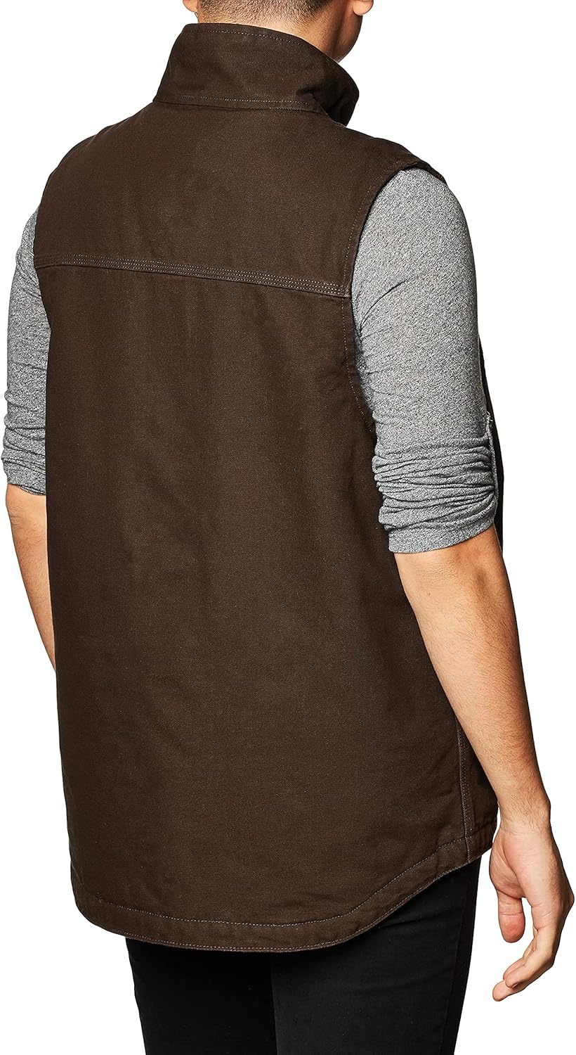 image:imageCarhartt Mens Washed Duck MockNeck VestDark Brown