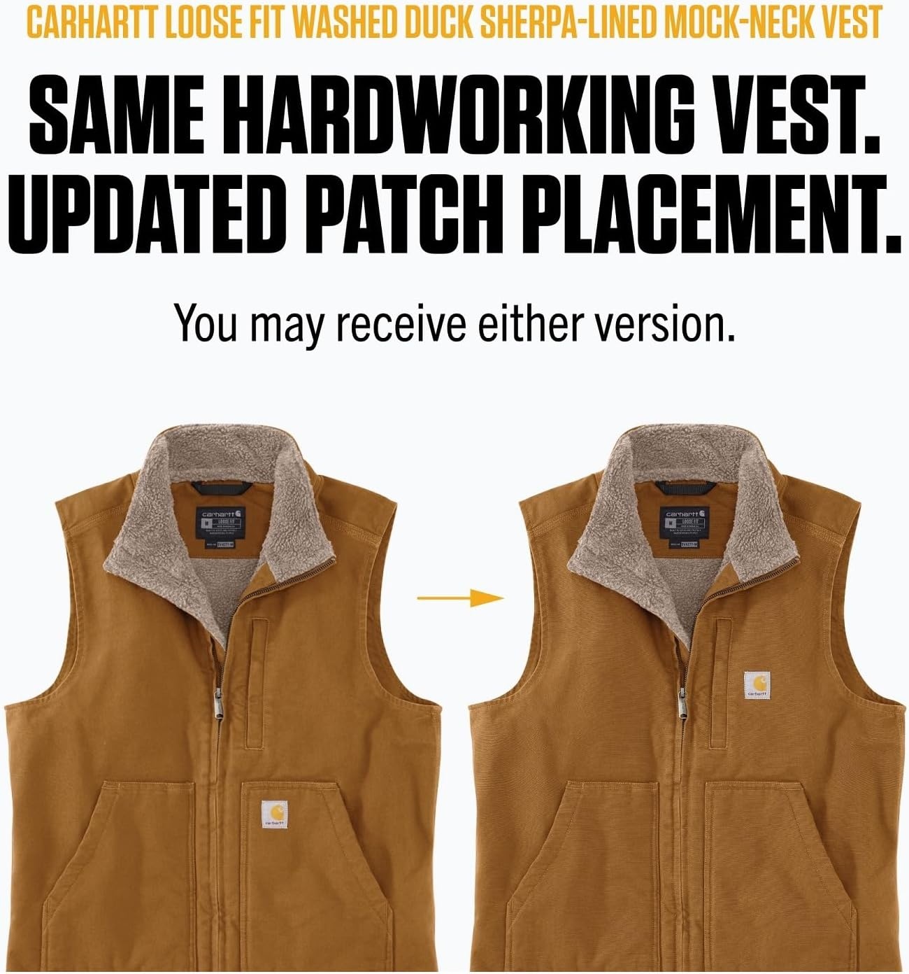 image:imageCarhartt Mens Washed Duck MockNeck VestDark Brown