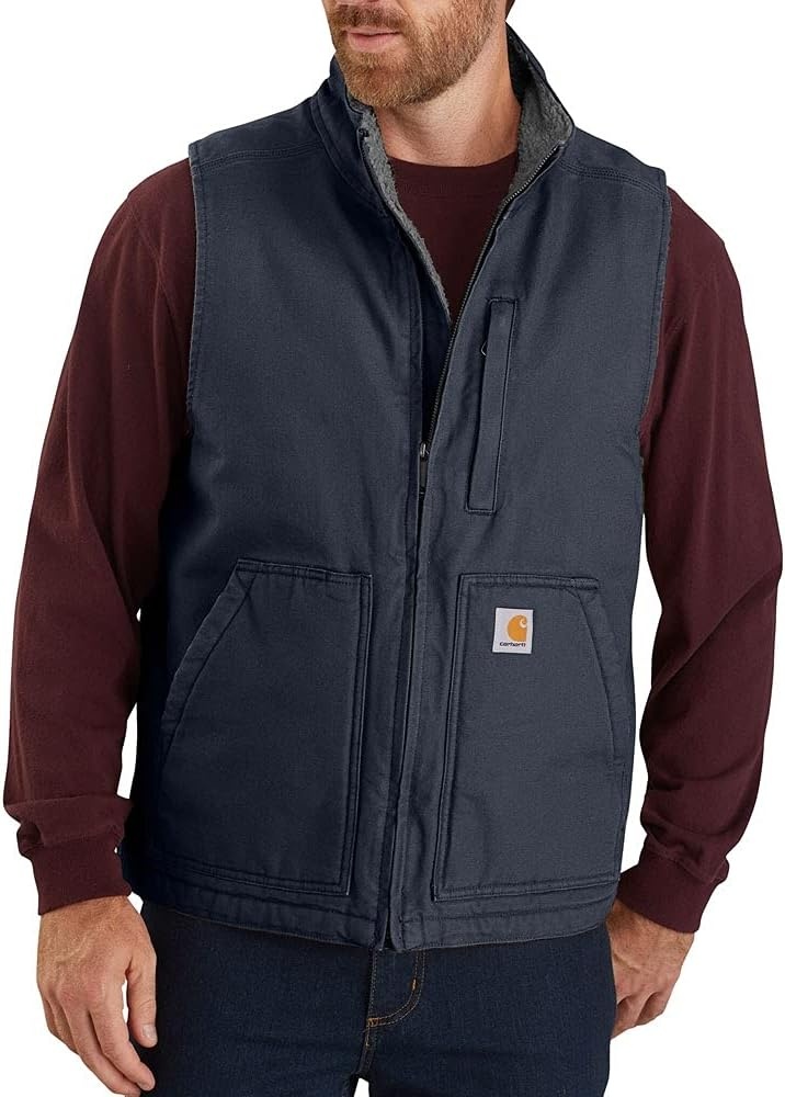 image:imageCarhartt Mens Washed Duck MockNeck VestNavy