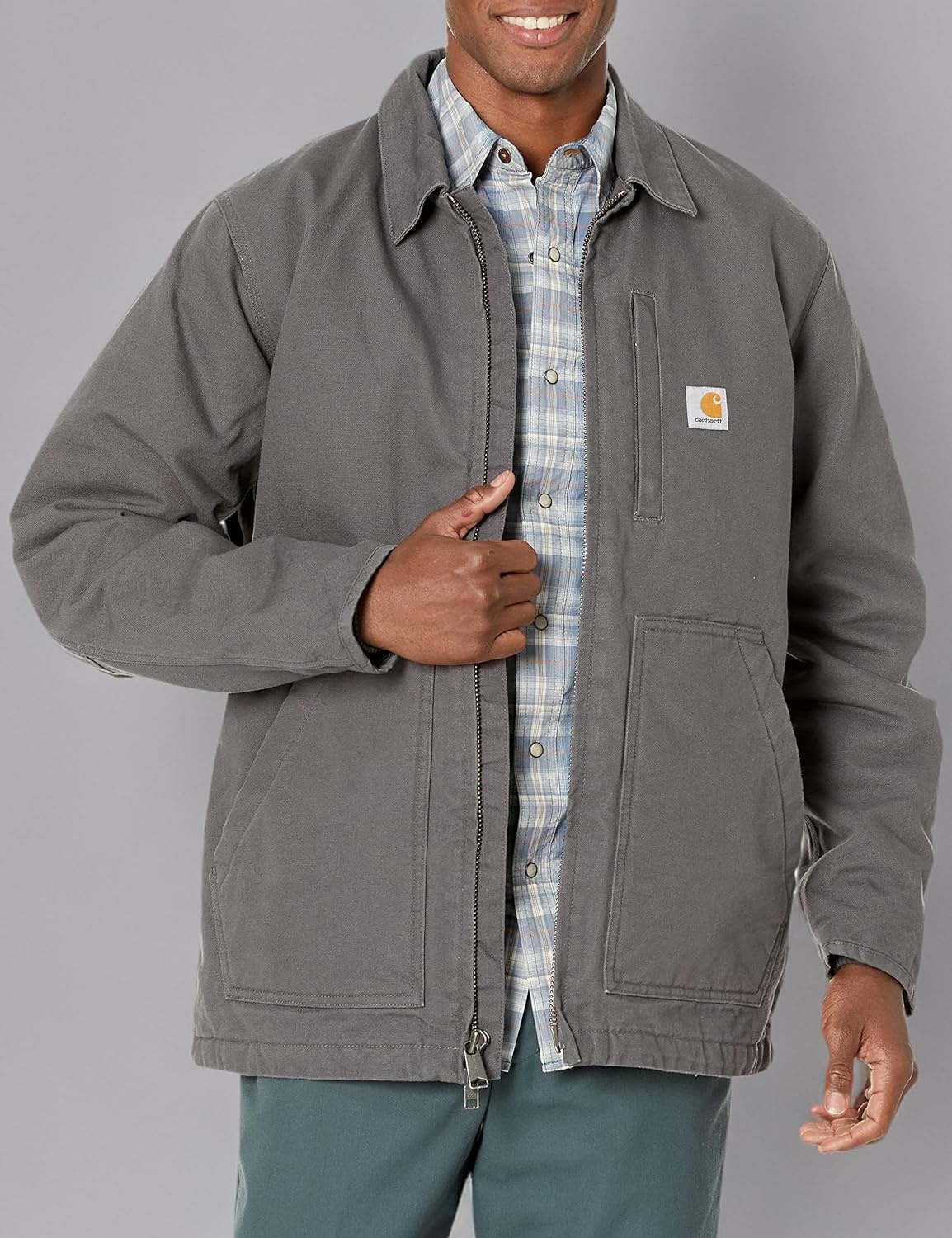 image:imageCarhartt Mens Washed Duck Ridge CoatGravel