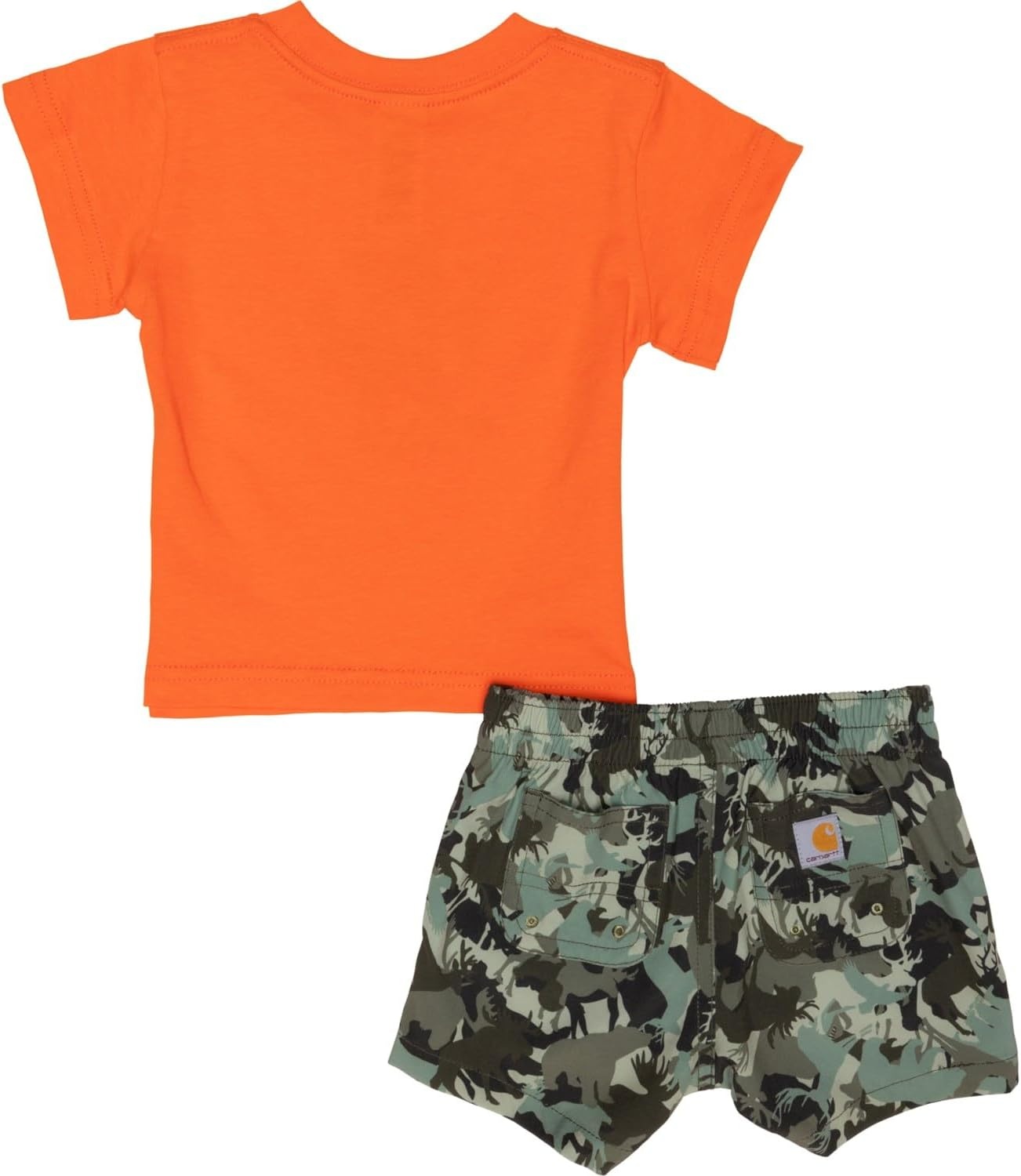 image:imageCarhartt Toddler Baby Boys Graphic Short Sleeve TShirt and Woven Shorts SetOrange Camo