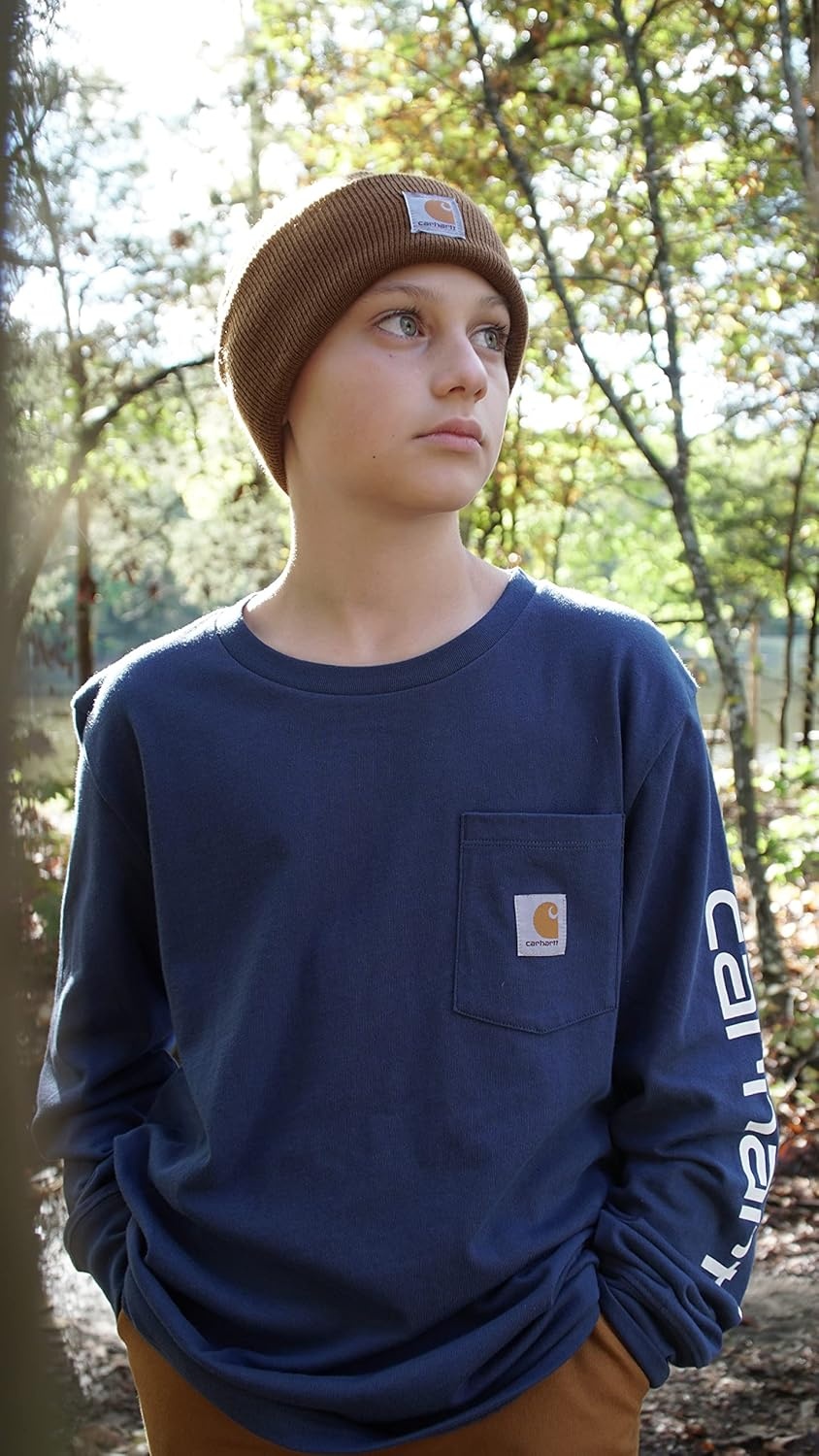 image:imageCarhartt Youth Knit Beanie Cuff Hat Olive Child One Size
