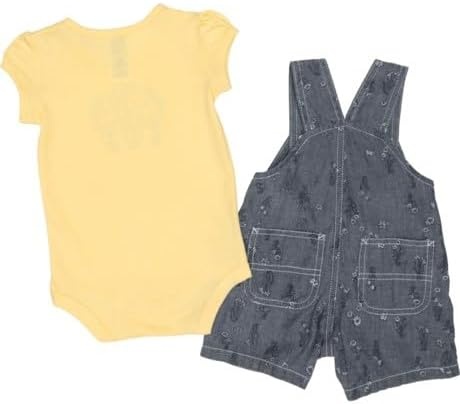 image:imageCarhartt babygirls Shortsleeve Bodysuit Shortall SetinfantandtoddlerclothingsetsMedium Denim Wash