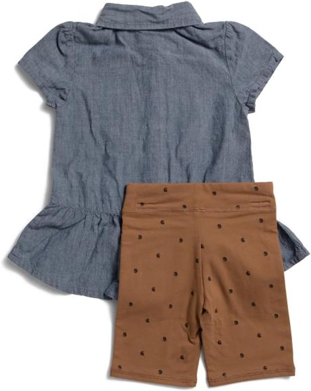 image:imageCarhartt babygirls Shortsleeve Deer Shirt amp Camo Print Legging Shorts SetChambray Brown