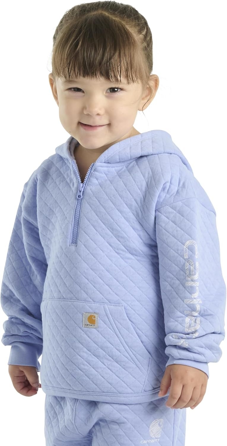 image:imageCarhartt girls Longsleeve Halfzip Hooded SweatshirtMed Purple