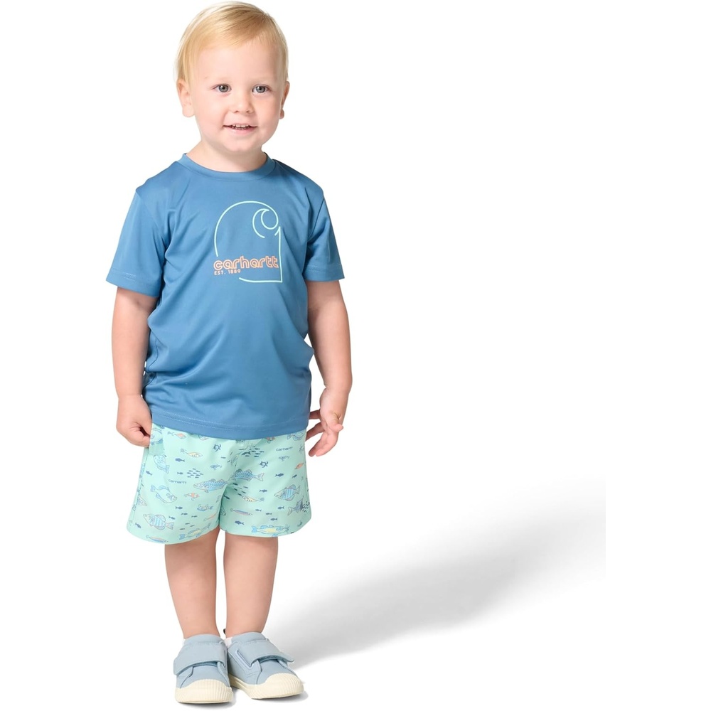 image:imageCarhartt Baby Boys 2piece Short Sleeve Sun Defender Force Shirt amp Woven Short SetYucca