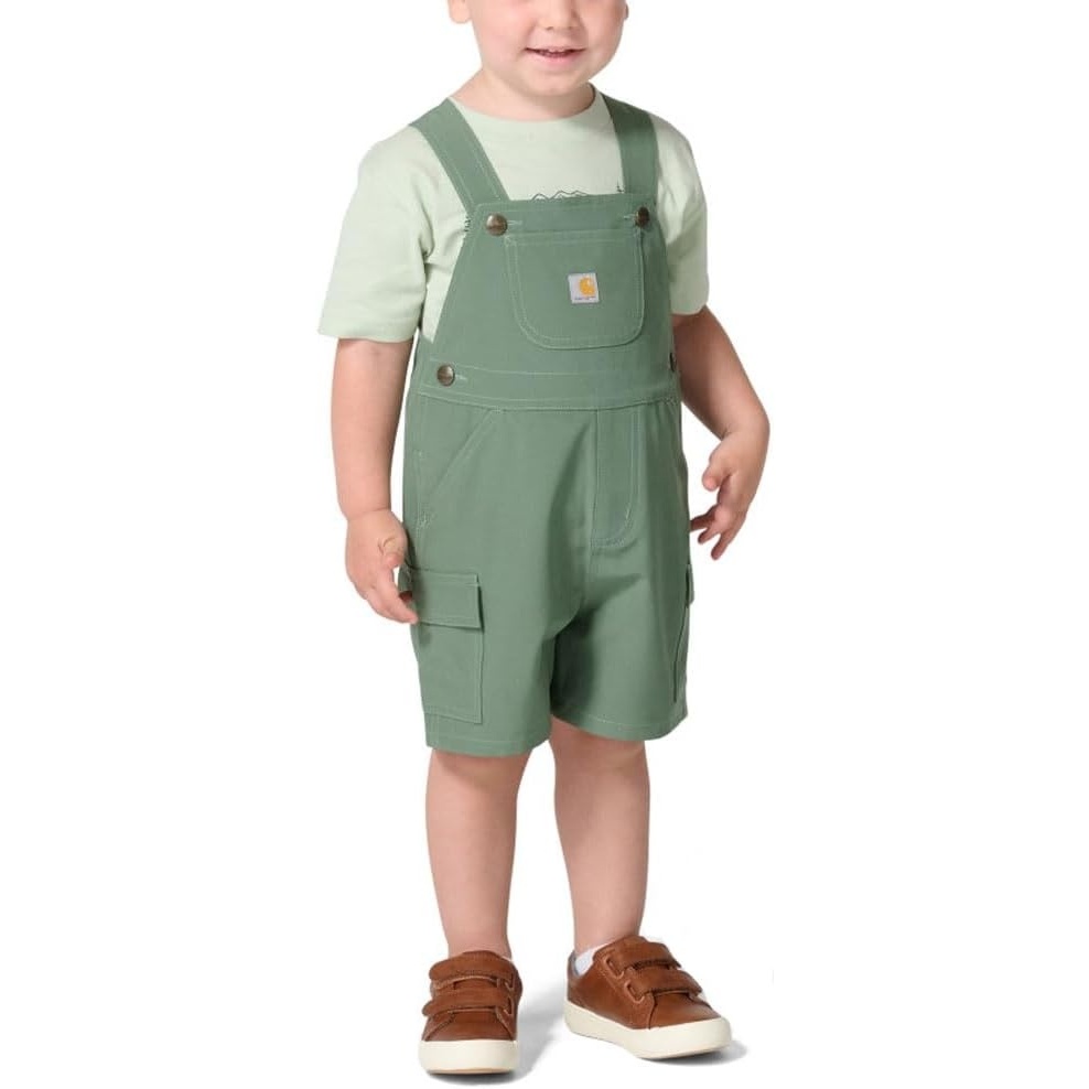 image:imageCarhartt Baby Boys 2piece Short Sleeve Tshirt amp Cargo Pocket Shortall SetLaurel Wreath