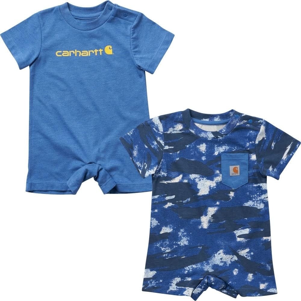 image:imageCarhartt Baby Boys ShortSleeve Blue Camo 2Piece Romper SetBright Cobalt