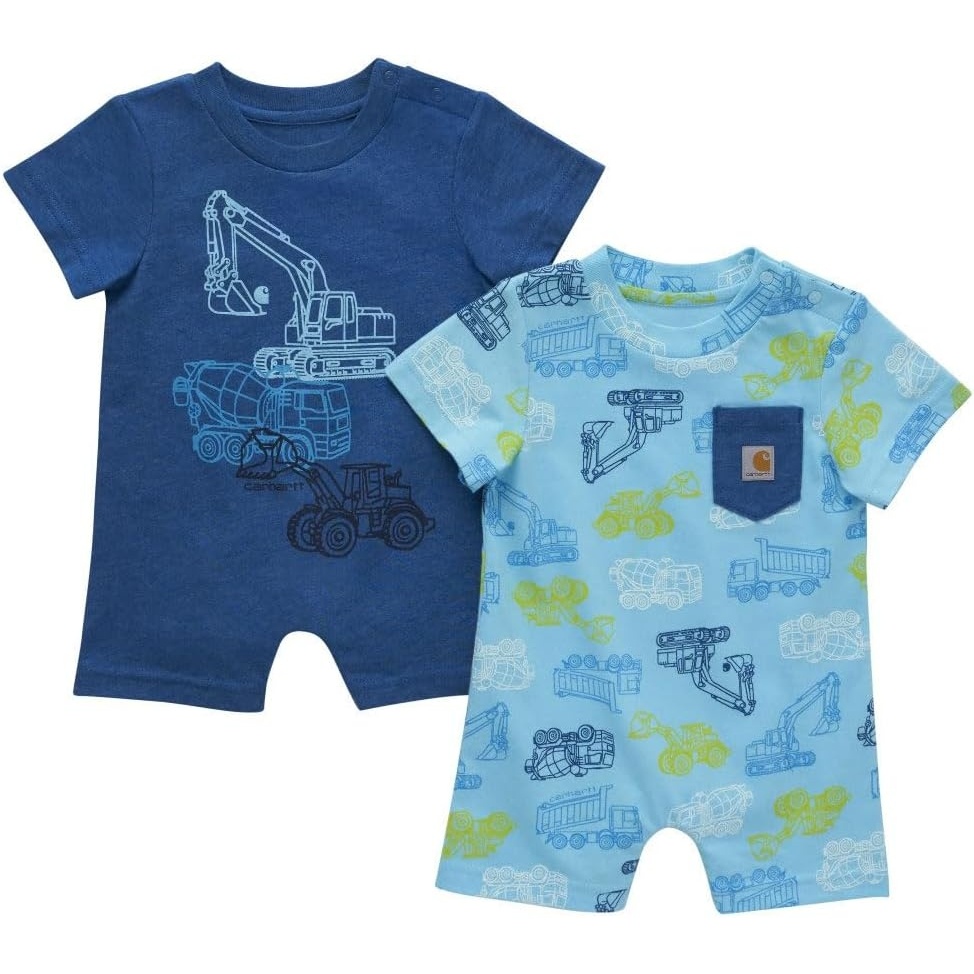image:imageCarhartt Baby Boys ShortSleeve Blue Camo 2Piece Romper SetGulf Blue