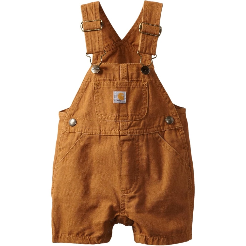 image:imageCarhartt BabyBoys Infant Washed Canvas Bib ShortallBrown