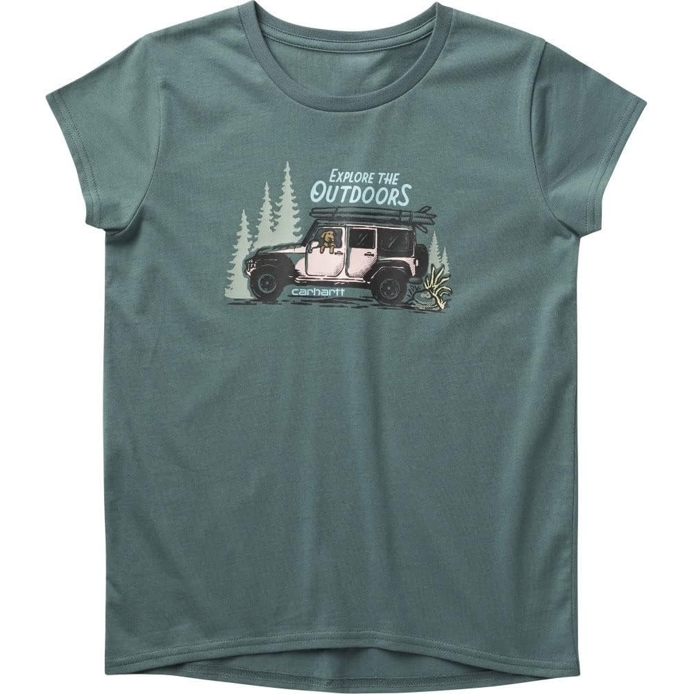 image:imageCarhartt Girls ShortSleeve Crewneck Running Horse TShirtSilver Pine