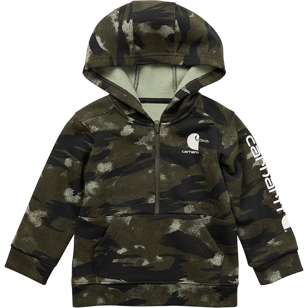 image:imageCarhartt Kids CA6273 LongSleeve HalfZip Sweatshirt BoysBlind Fatigue Camo