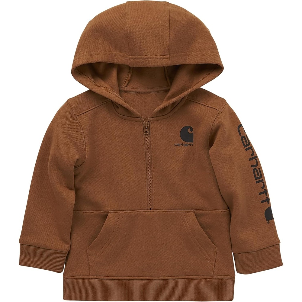 image:imageCarhartt Kids CA6273 LongSleeve HalfZip Sweatshirt BoysCarhartt Brown