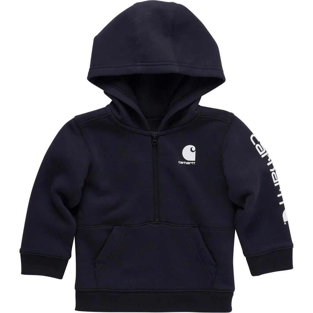 image:imageCarhartt Kids CA6273 LongSleeve HalfZip Sweatshirt BoysCaviar Black White