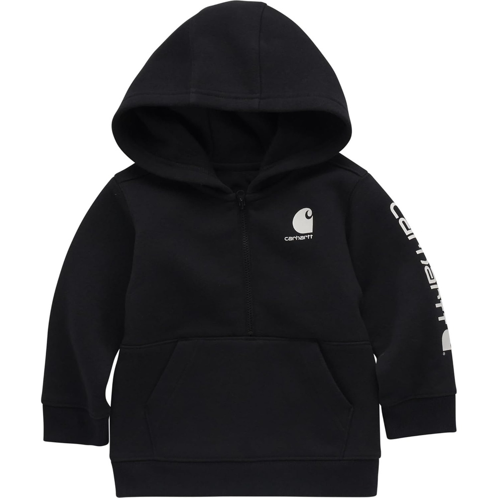 image:imageCarhartt Kids CA6273 LongSleeve HalfZip Sweatshirt BoysCaviar Black