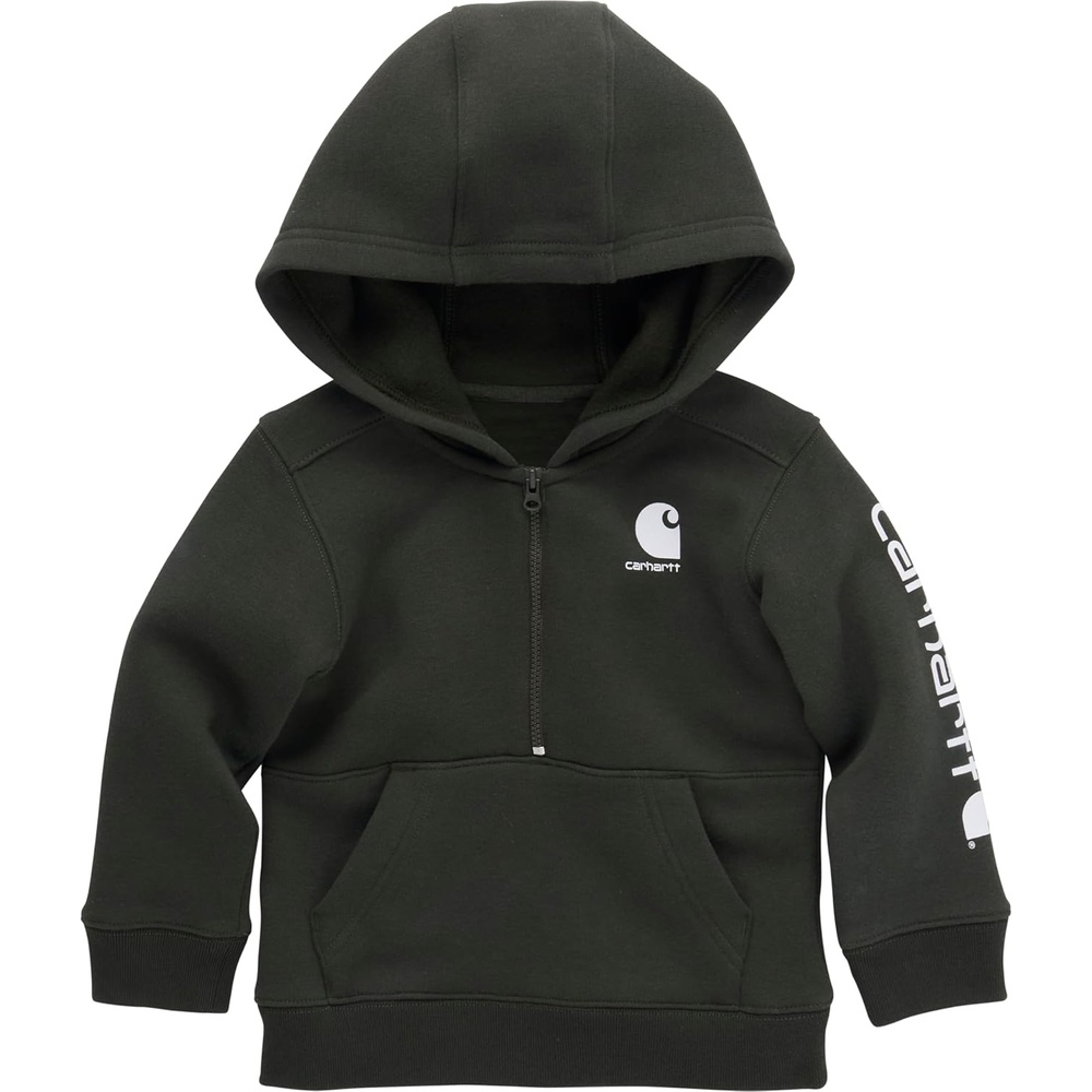 image:imageCarhartt Kids CA6273 LongSleeve HalfZip Sweatshirt BoysDark Olive Green