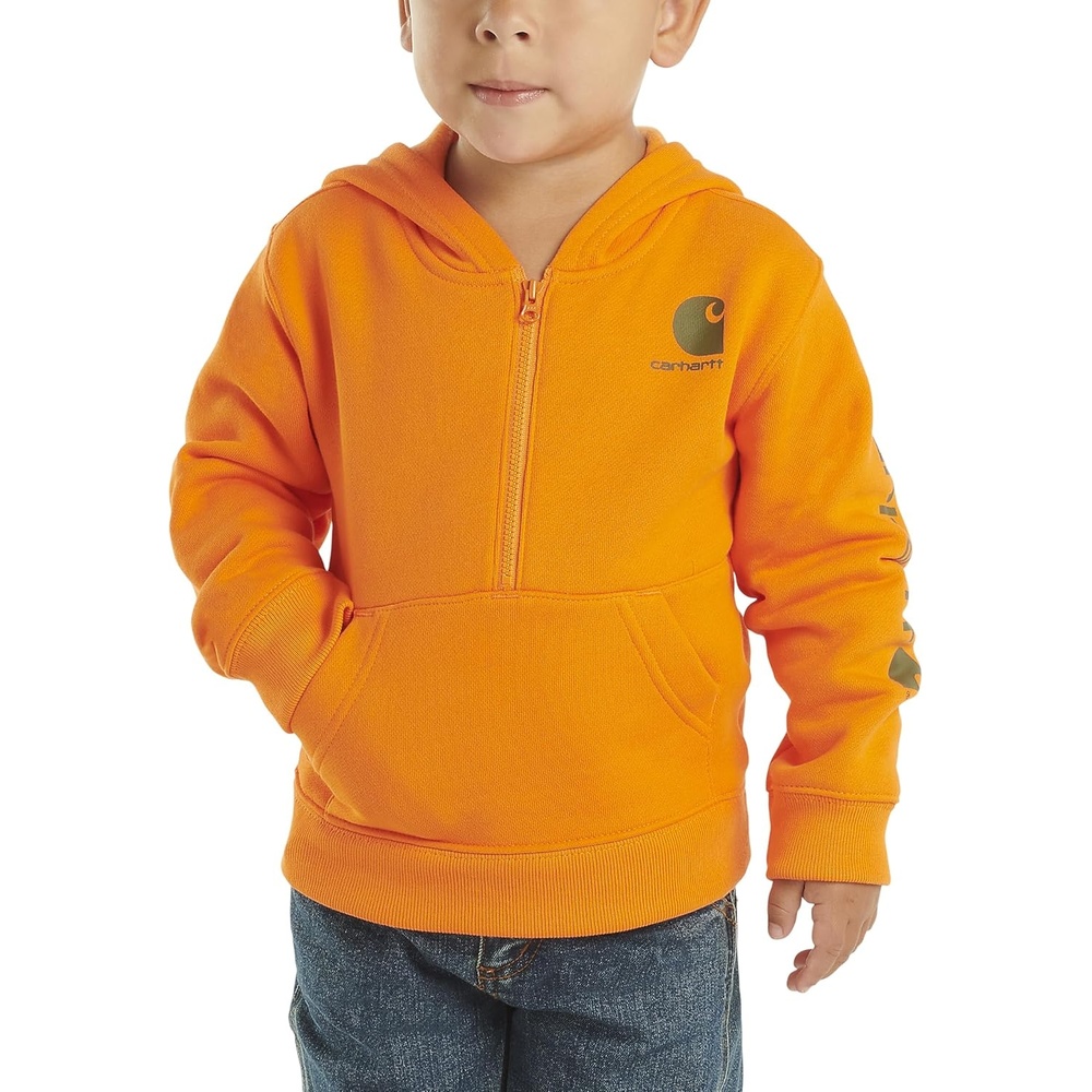 image:imageCarhartt Kids CA6273 LongSleeve HalfZip Sweatshirt BoysExotic Orange