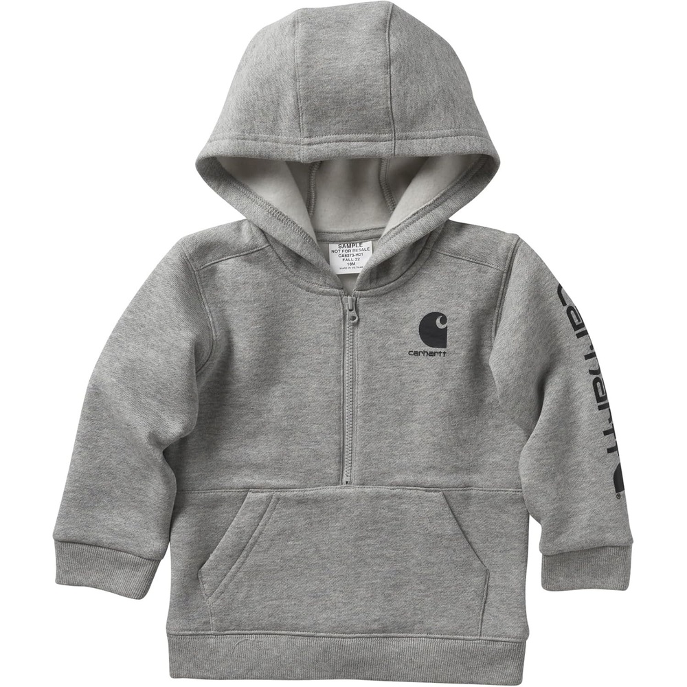image:imageCarhartt Kids CA6273 LongSleeve HalfZip Sweatshirt BoysGrey Heather