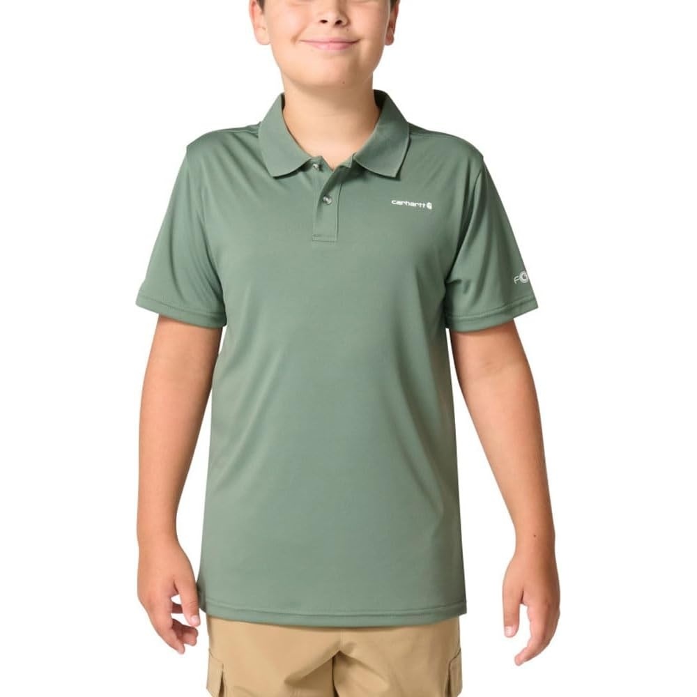 image:imageCarhartt Kids CA6821 ShortSleeve Force Sun Defender PoloLaurel Wreath