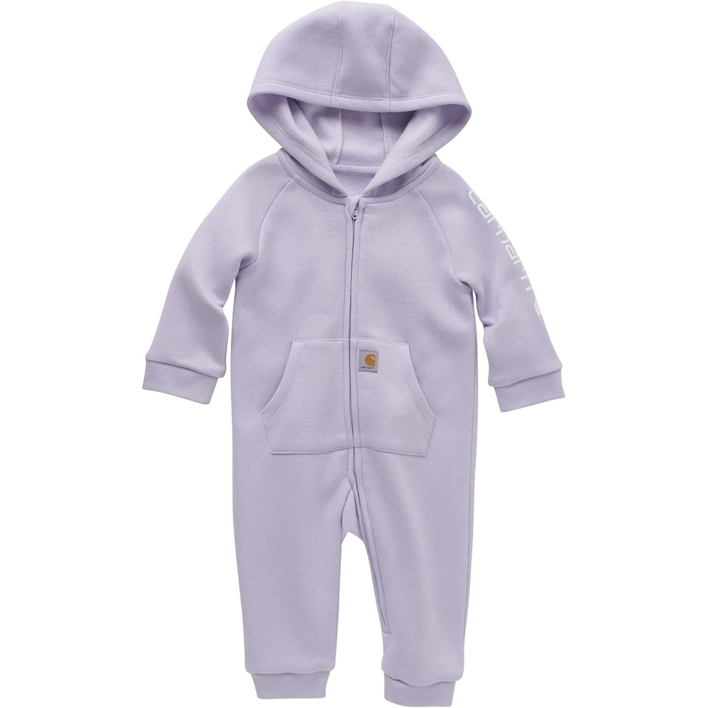 image:imageCarhartt Kids CM9732 LongSleeve Fleece ZipFront Hooded Coverall GirlsTropical Peach