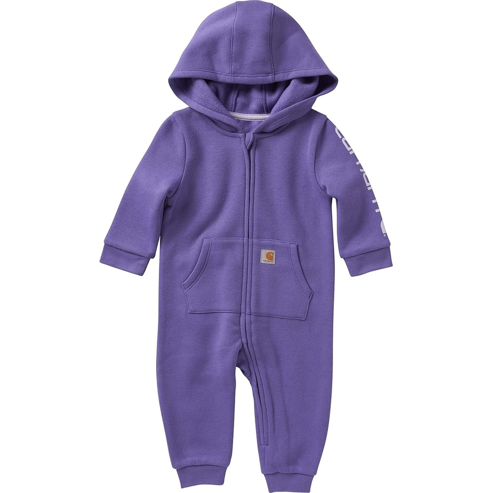 image:imageCarhartt Kids CM9732 LongSleeve Fleece ZipFront Hooded Coverall GirlsUltra Violet
