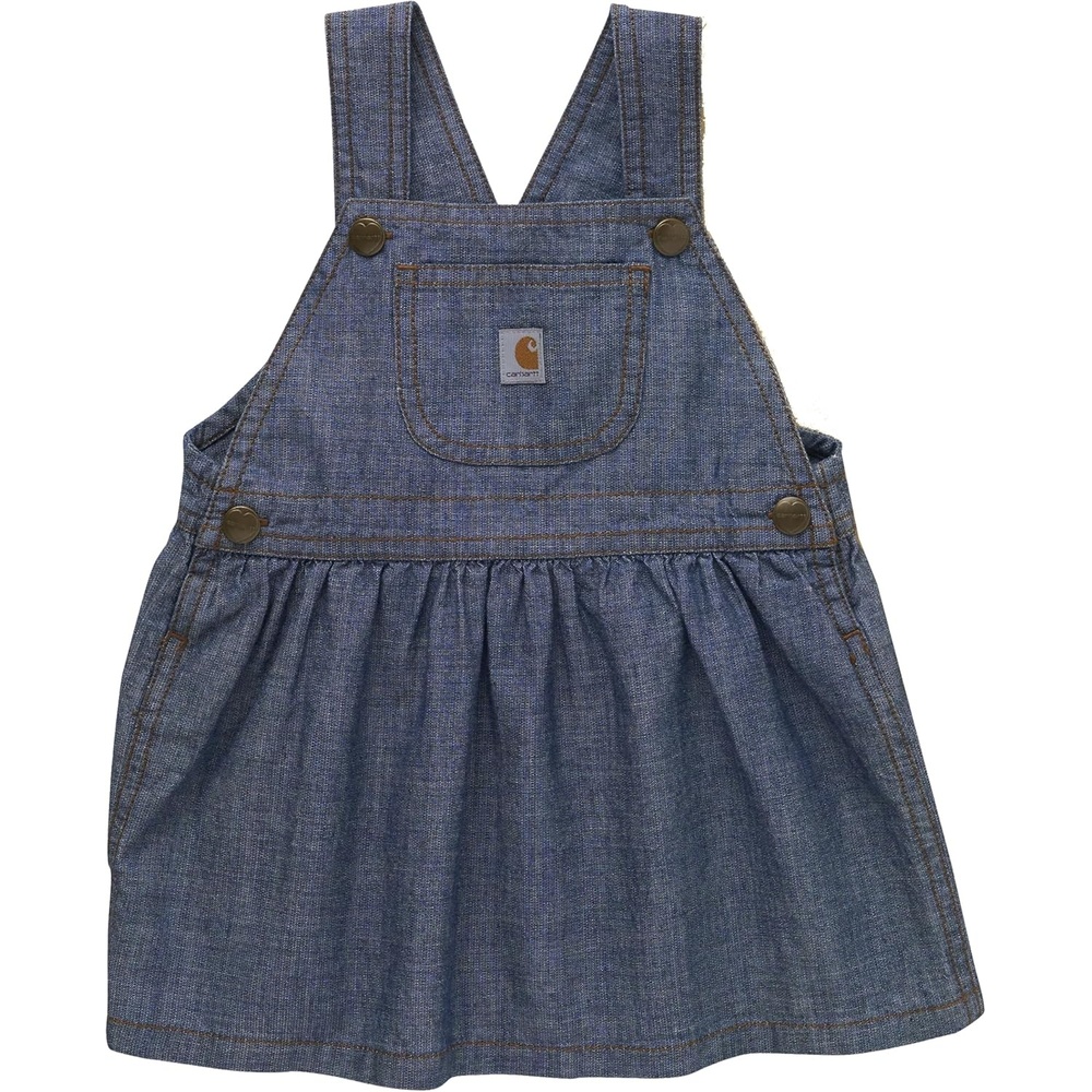 image:imageCarhartt Kids CY9711 Denim Chambray Jumper GirlsMed Wash Down