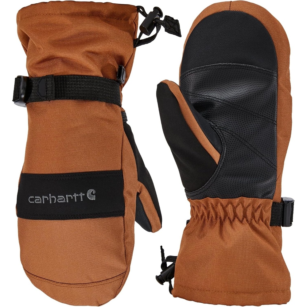 image:imageCarhartt Kids GL0845J Juniors Waterproof Insulated Gauntlet MittBrownBlack