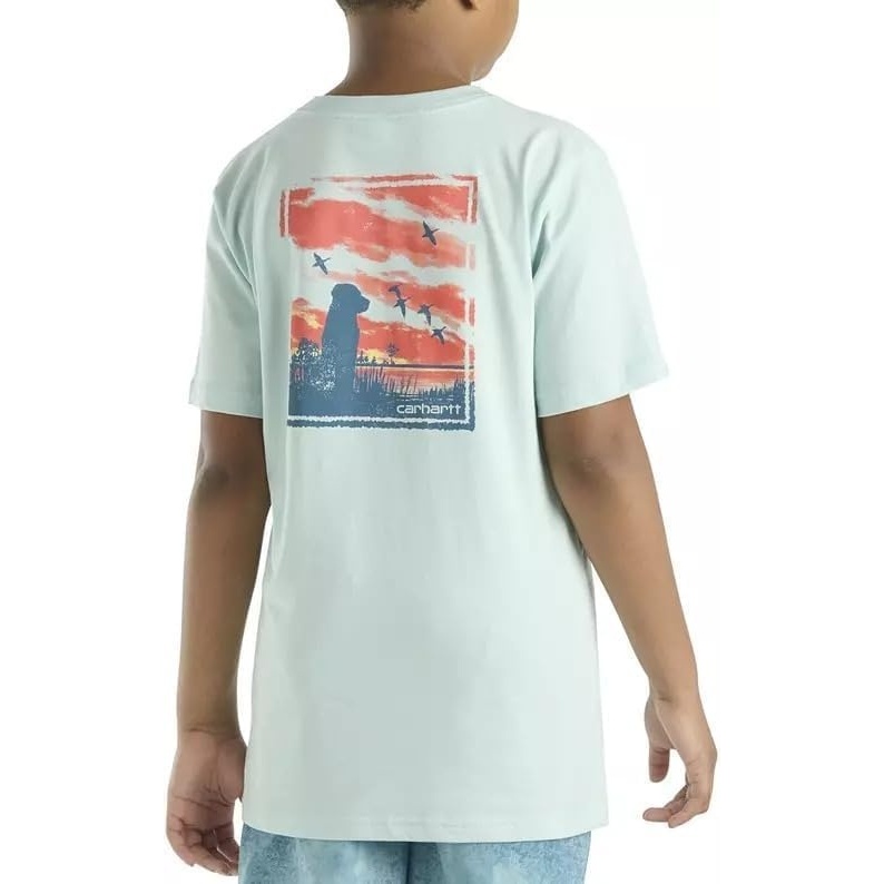 image:imageCarhartt Little Boys Sunset Dog Pocket Short Sleeve TShirt Light Blue 4 Toddler 4T