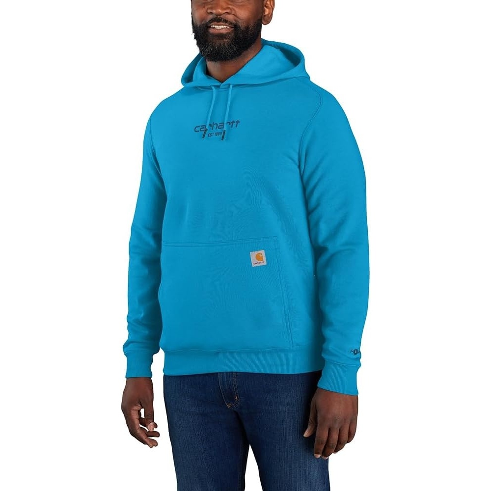 image:imageCarhartt Mens 106655 Force Relaxed Fit Lightweight Logo Graphic SweatAtomic Blue