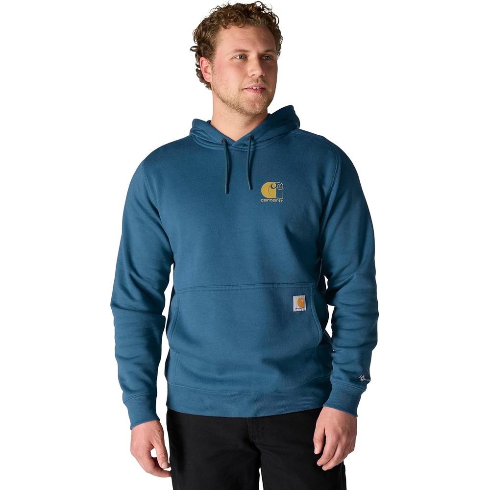 image:imageCarhartt Mens 106655 Force Relaxed Fit Lightweight Logo Graphic SweatDark Horizon Blue