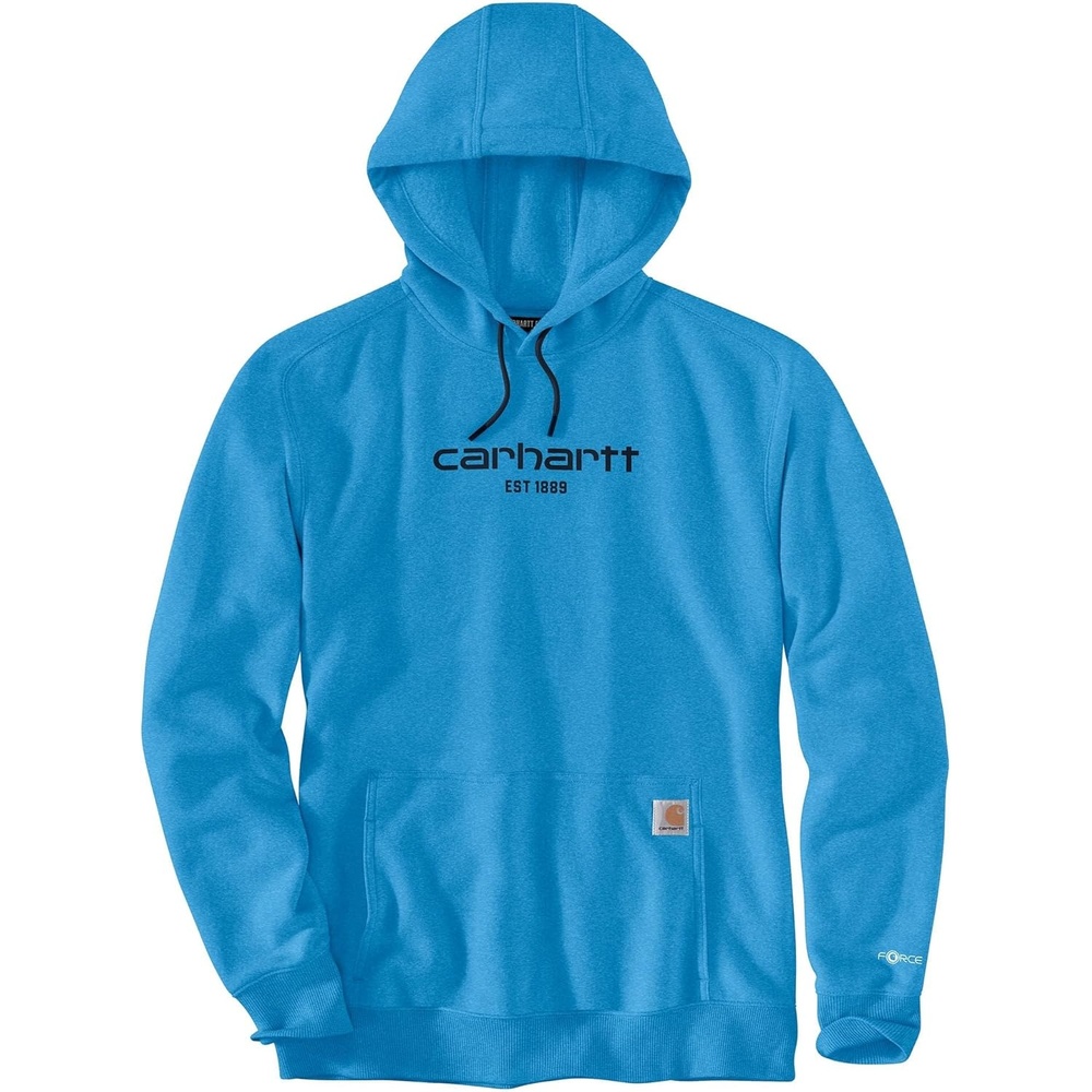image:imageCarhartt Mens 106655 Force Relaxed Fit Lightweight Logo Graphic SweatEngineer Blue Heather
